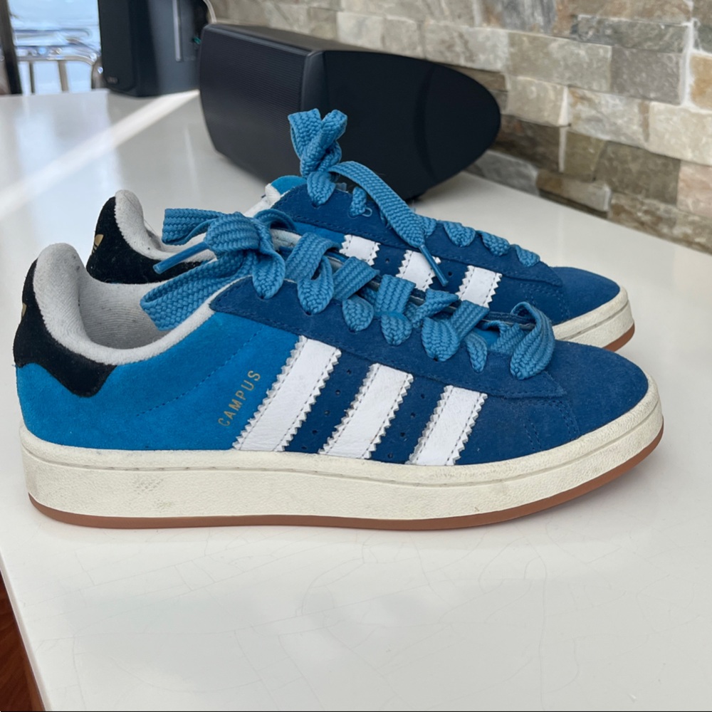 Adidas Campus Royal Blue and White Sneakers like new!